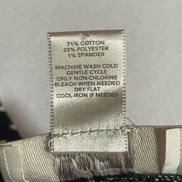 Ann‎ Taylor Loft Skirt Medium Knit Pull On Stretch Striped Black White Career - Picture 4 of 6